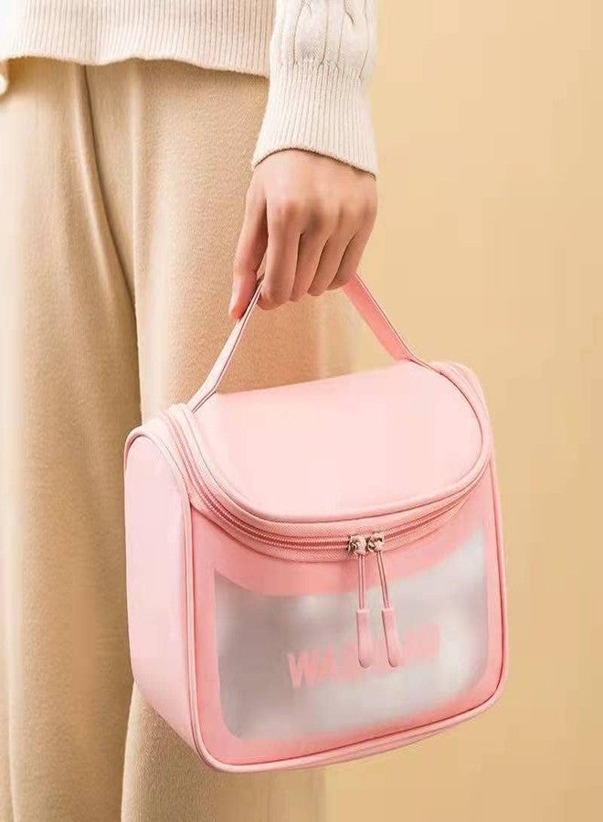 Salepush Hanging Travel Toiletry Bag Cosmetic Makeup Bag with Handle Transparent Zipper Pouch Bag for Women (Printed Hanging wash Bag) - Image 3